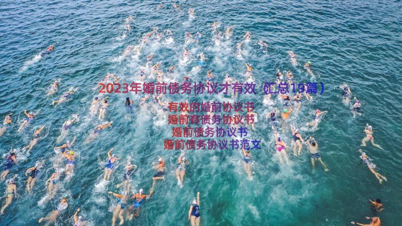 2023年婚前债务协议才有效（汇总19篇）