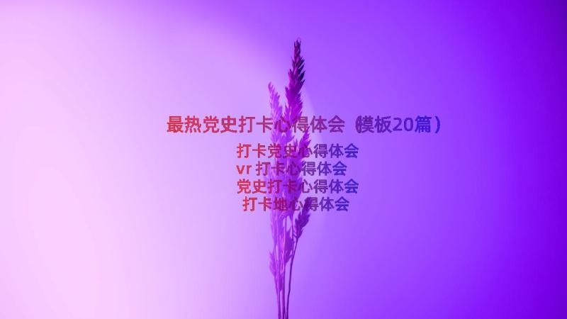 最热党史打卡心得体会（模板20篇）