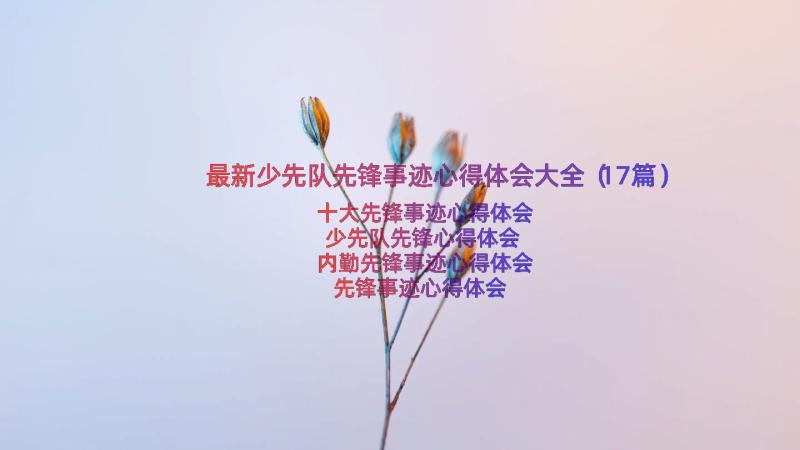 最新少先队先锋事迹心得体会大全（17篇）