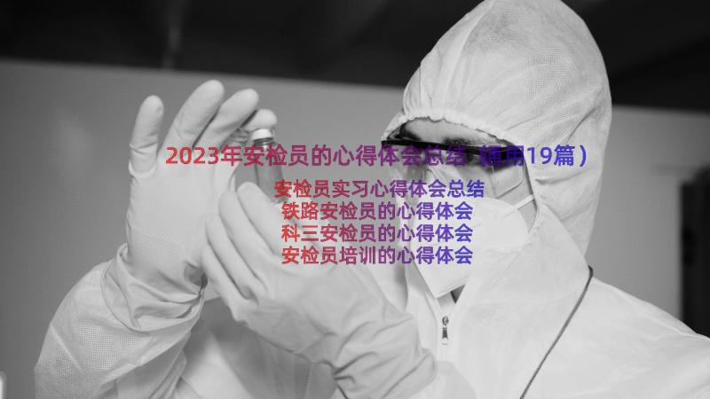 2023年安检员的心得体会总结（通用19篇）