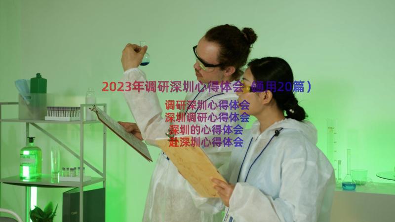 2023年调研深圳心得体会（通用20篇）