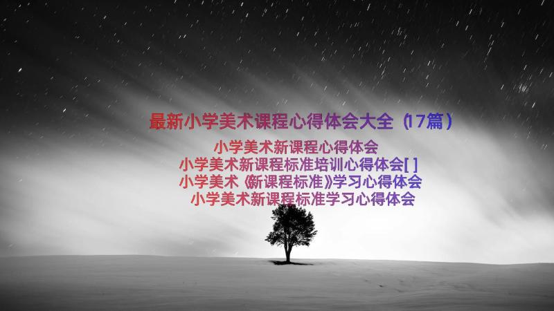 最新小学美术课程心得体会大全（17篇）