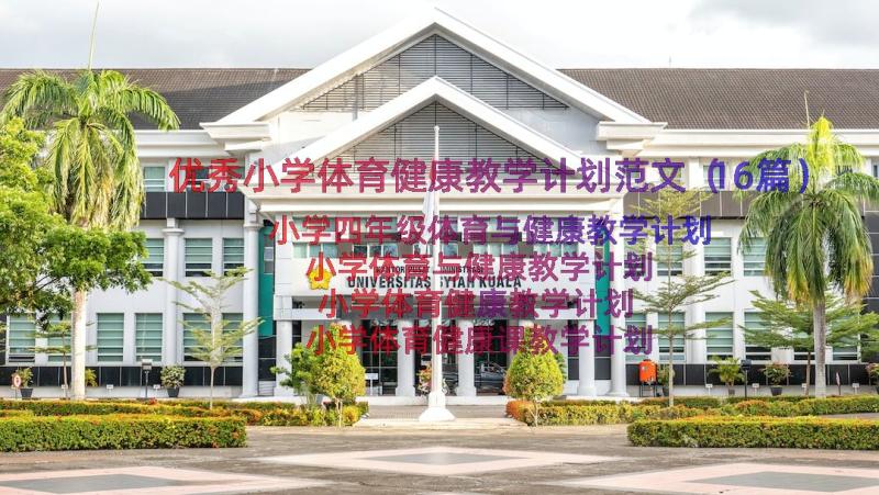 优秀小学体育健康教学计划范文（16篇）