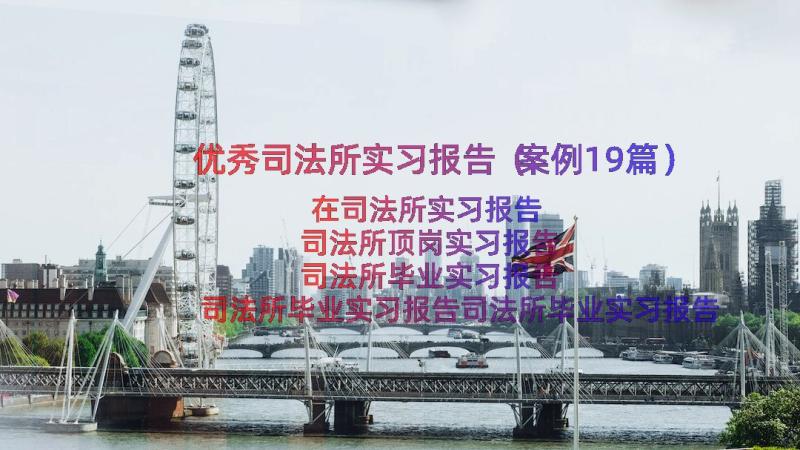 优秀司法所实习报告（案例19篇）