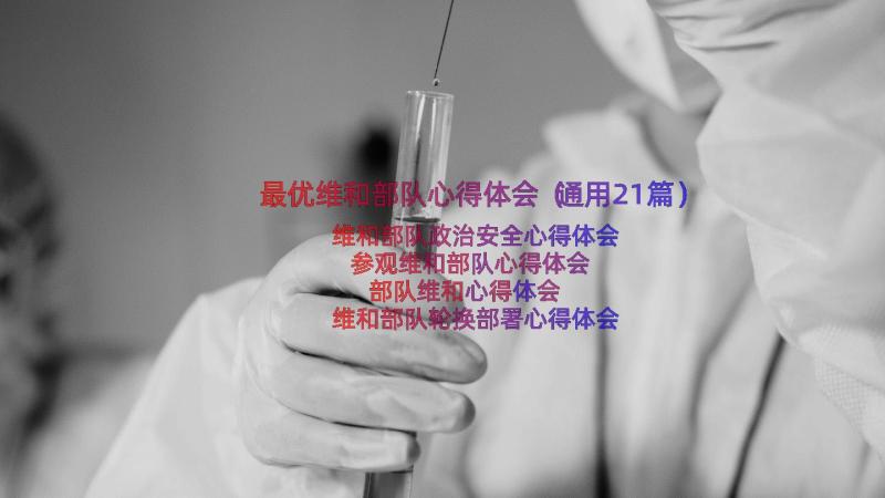 最优维和部队心得体会（通用21篇）