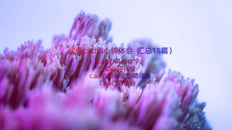 优秀cad训心得体会（汇总15篇）