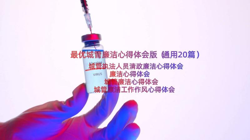 最优城管廉洁心得体会版（通用20篇）