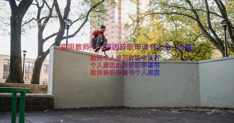 实用教师个人原因辞职申请书大全（16篇）