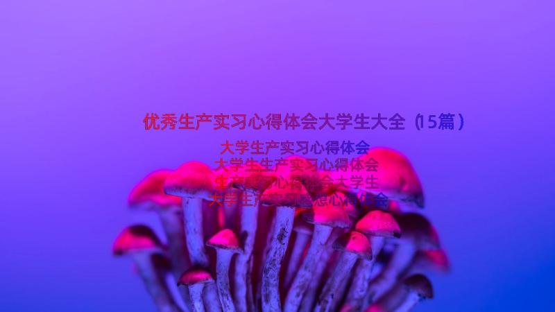 优秀生产实习心得体会大学生大全（15篇）