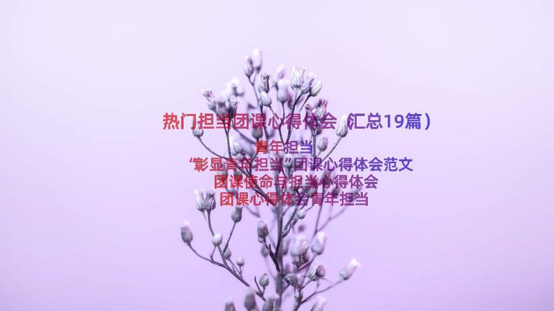 热门担当团课心得体会（汇总19篇）