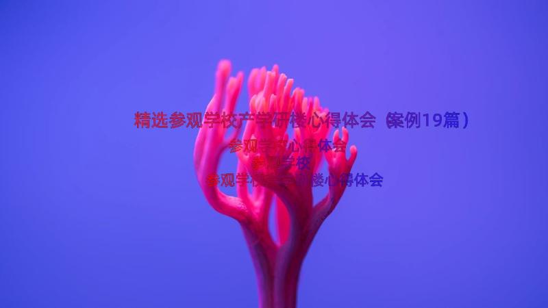 精选参观学校产学研楼心得体会（案例19篇）