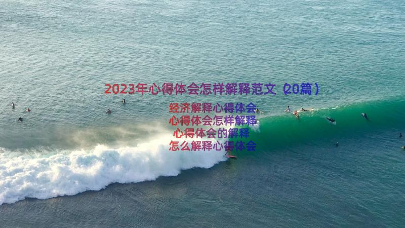 2023年心得体会怎样解释范文（20篇）