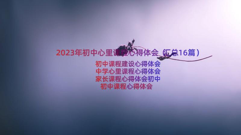 2023年初中心里课程心得体会（汇总16篇）