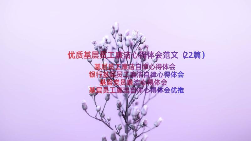 优质基层员工廉洁心得体会范文（22篇）