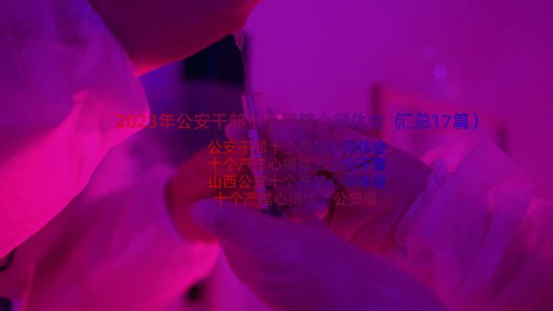 2023年公安干部十个严禁心得体会（汇总17篇）