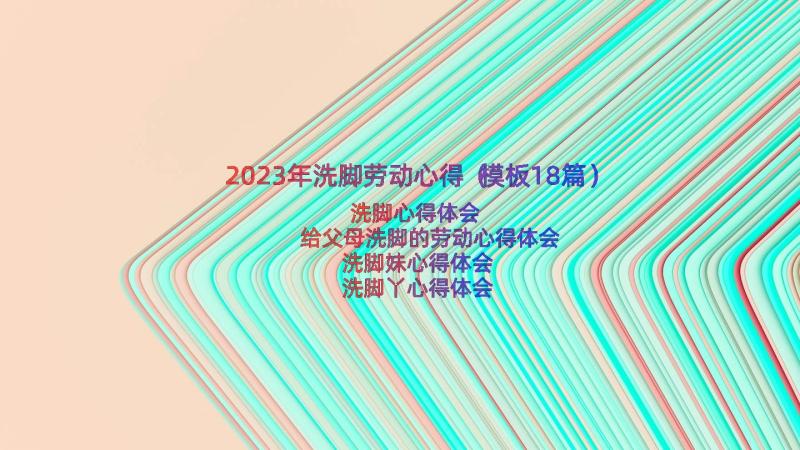 2023年洗脚劳动心得（模板18篇）