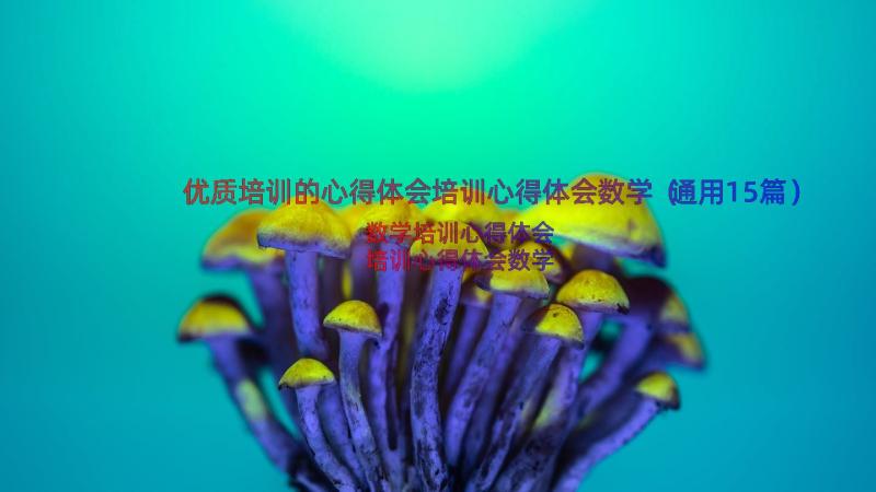 优质培训的心得体会培训心得体会数学（通用15篇）