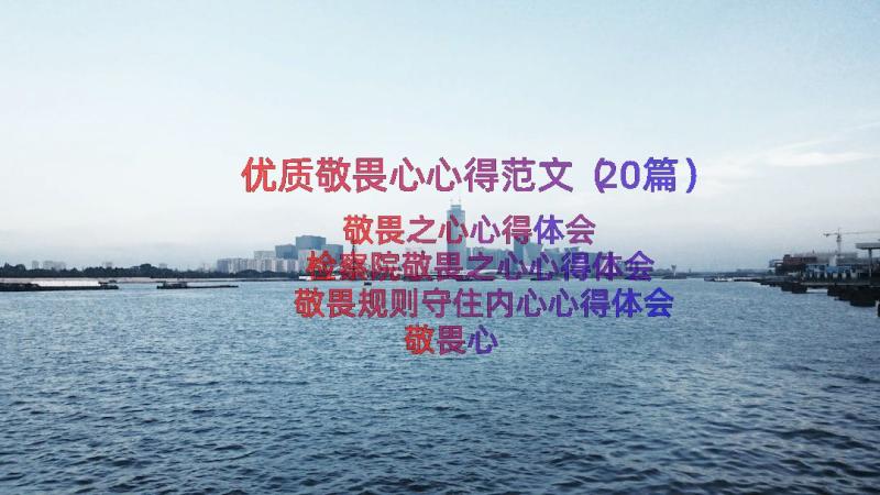 优质敬畏心心得范文（20篇）