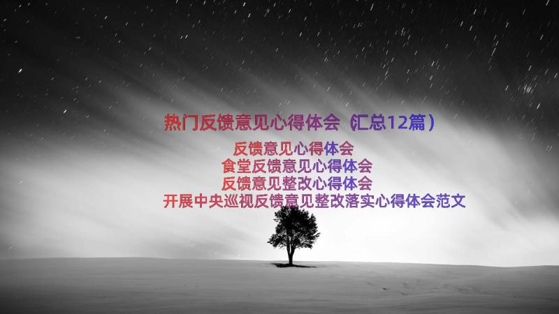 热门反馈意见心得体会（汇总12篇）