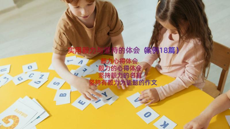 实用毅力与坚持的体会（案例18篇）