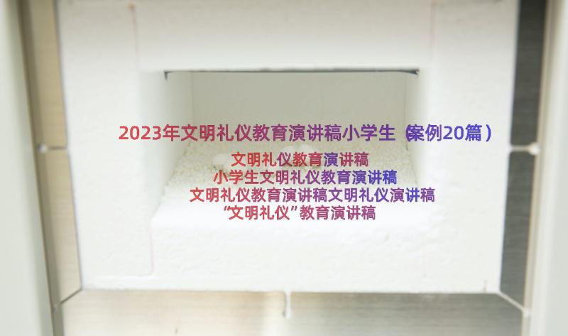 2023年文明礼仪教育演讲稿小学生（案例20篇）