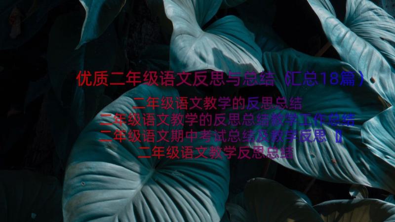 优质二年级语文反思与总结（汇总18篇）