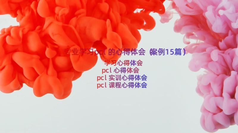 专业学习pcl的心得体会（案例15篇）