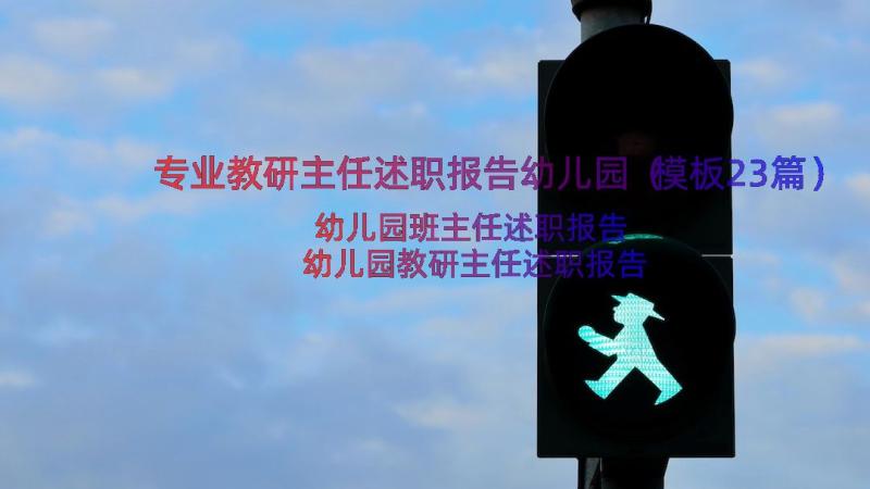 专业教研主任述职报告幼儿园（模板23篇）