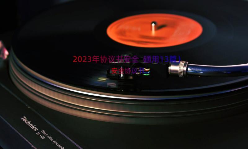 2023年协议书安全（通用13篇）