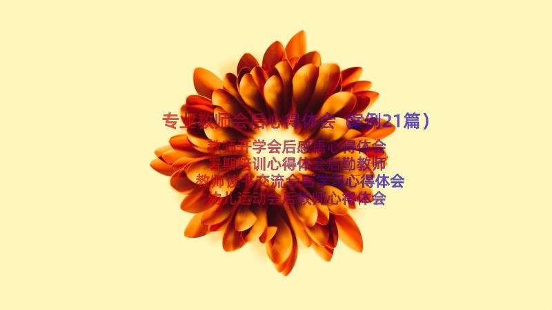 专业教师会后心得体会（案例21篇）