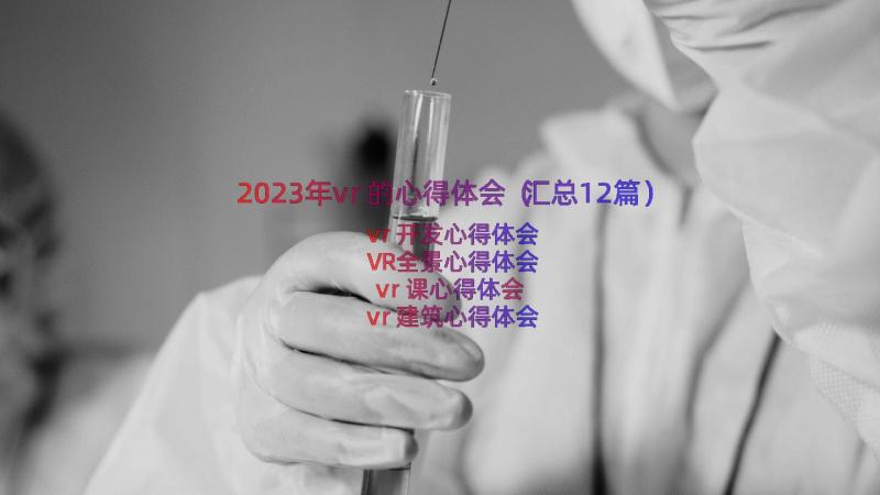 2023年vr的心得体会（汇总12篇）