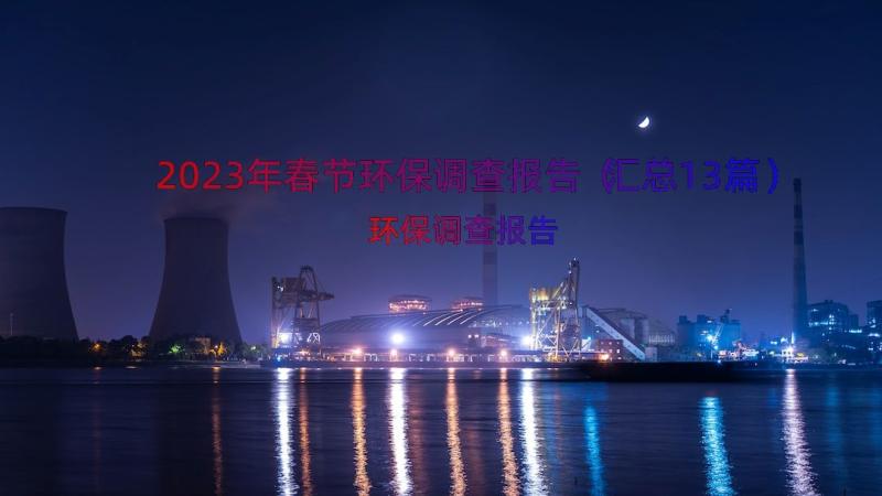 2023年春节环保调查报告（汇总13篇）