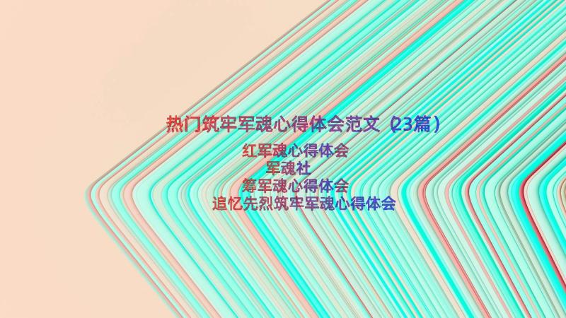 热门筑牢军魂心得体会范文（23篇）