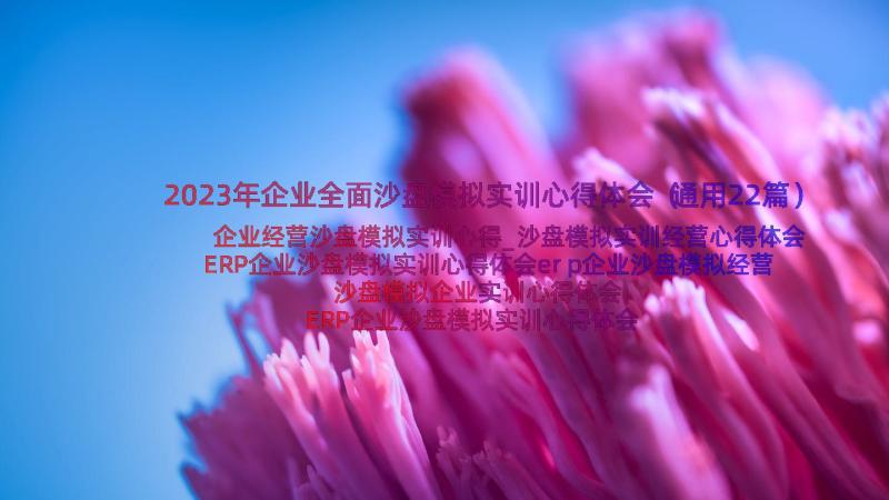 2023年企业全面沙盘模拟实训心得体会（通用22篇）