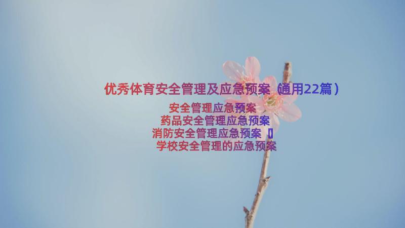 优秀体育安全管理及应急预案（通用22篇）