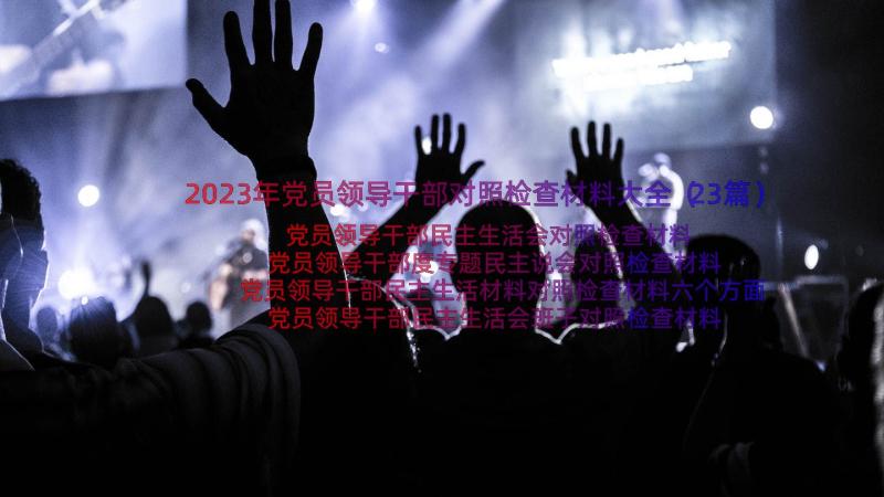 2023年党员领导干部对照检查材料大全（23篇）