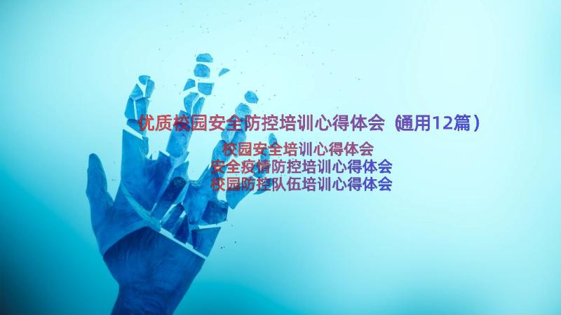 优质校园安全防控培训心得体会（通用12篇）