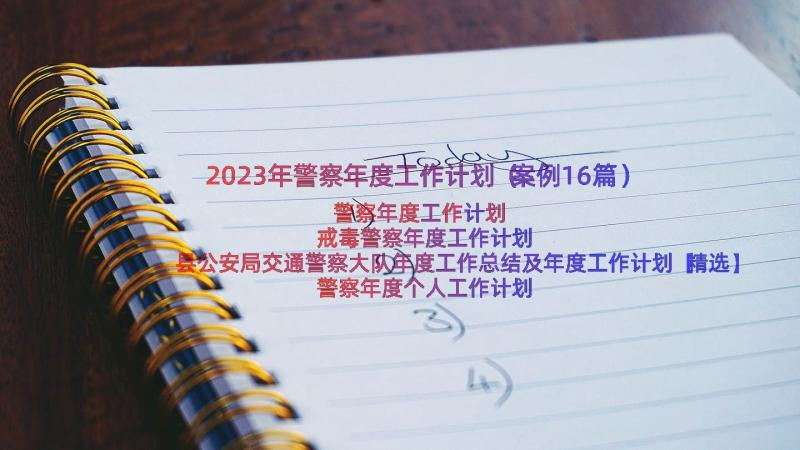 2023年警察年度工作计划（案例16篇）