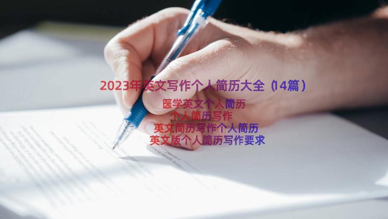 2023年英文写作个人简历大全（14篇）