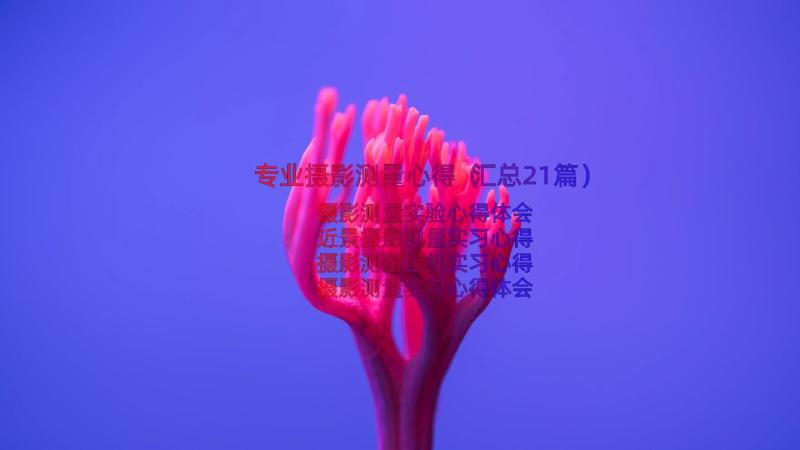 专业摄影测量心得（汇总21篇）