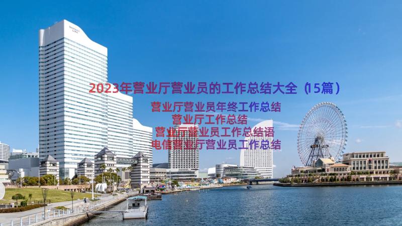 2023年营业厅营业员的工作总结大全（15篇）