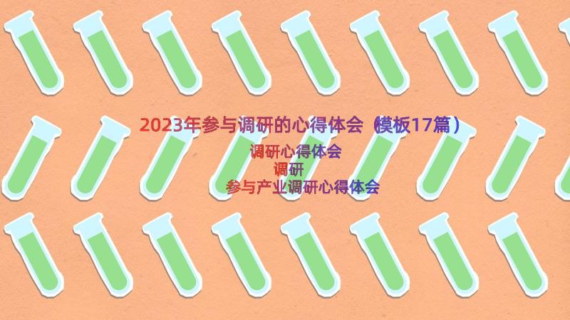 2023年参与调研的心得体会（模板17篇）