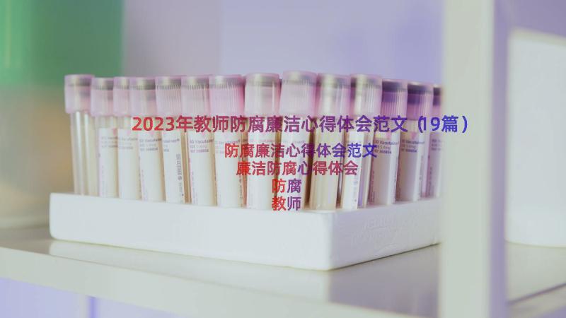 2023年教师防腐廉洁心得体会范文（19篇）