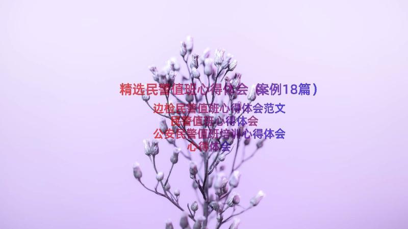 精选民警值班心得体会（案例18篇）