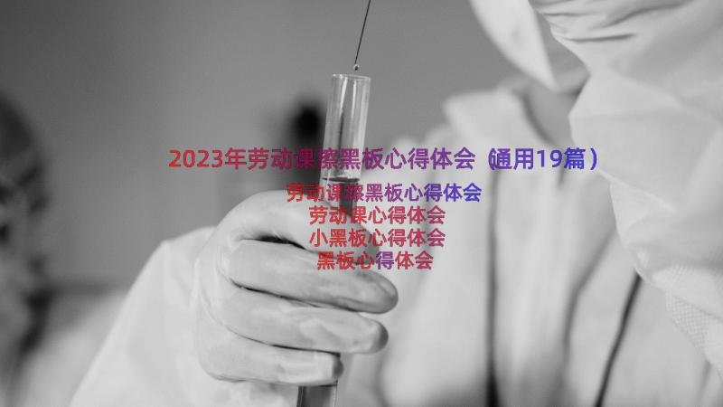 2023年劳动课擦黑板心得体会（通用19篇）