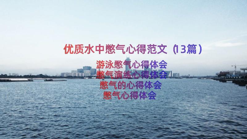 优质水中憋气心得范文（13篇）