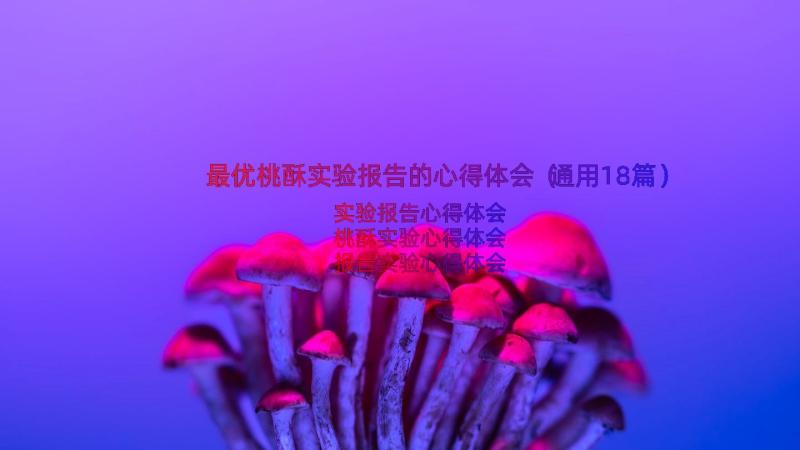 最优桃酥实验报告的心得体会（通用18篇）