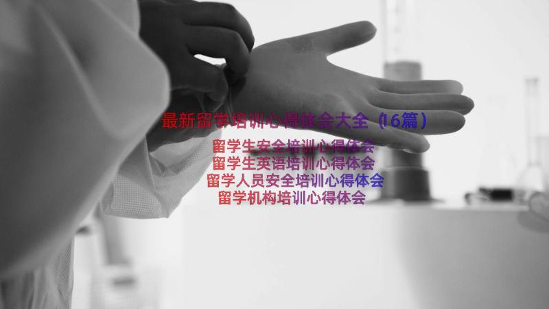 最新留学培训心得体会大全（16篇）