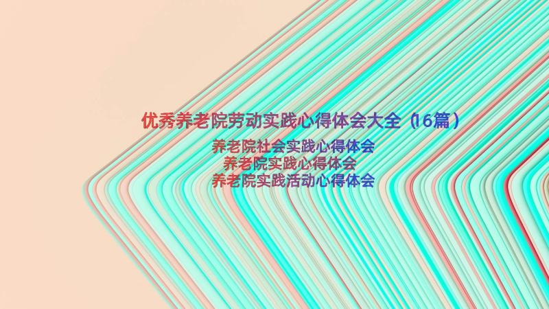 优秀养老院劳动实践心得体会大全（16篇）