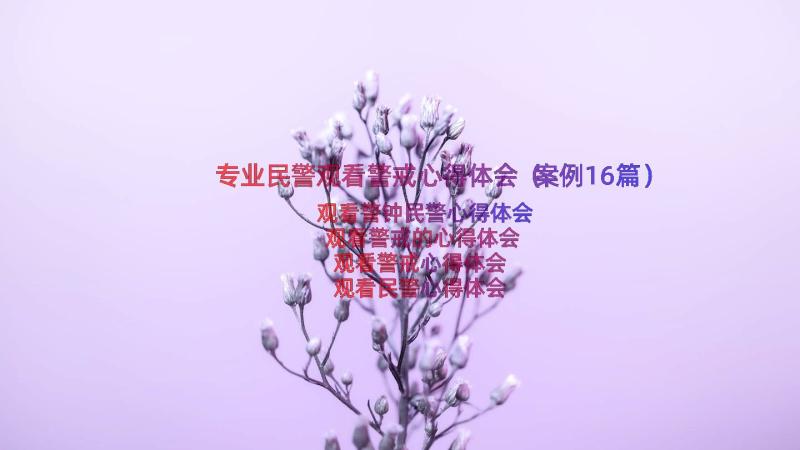 专业民警观看警戒心得体会（案例16篇）